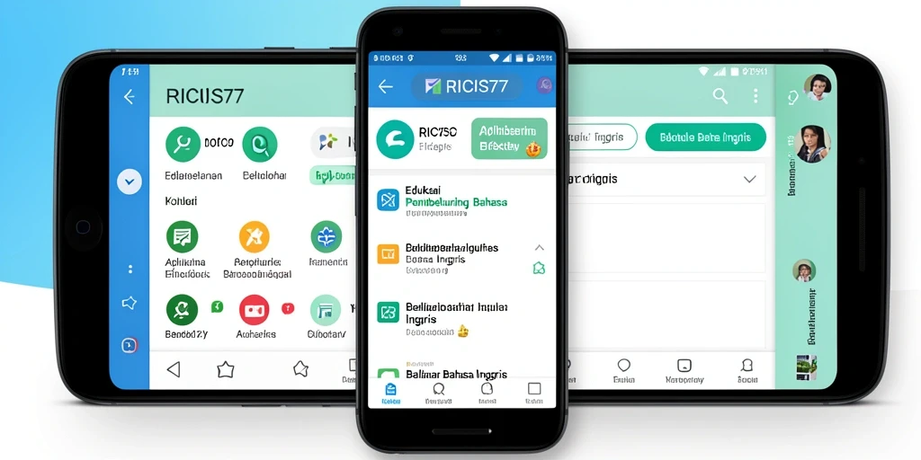 Tampilan antarmuka RICIS77 yang interaktif untuk belajar bahasa Inggris.