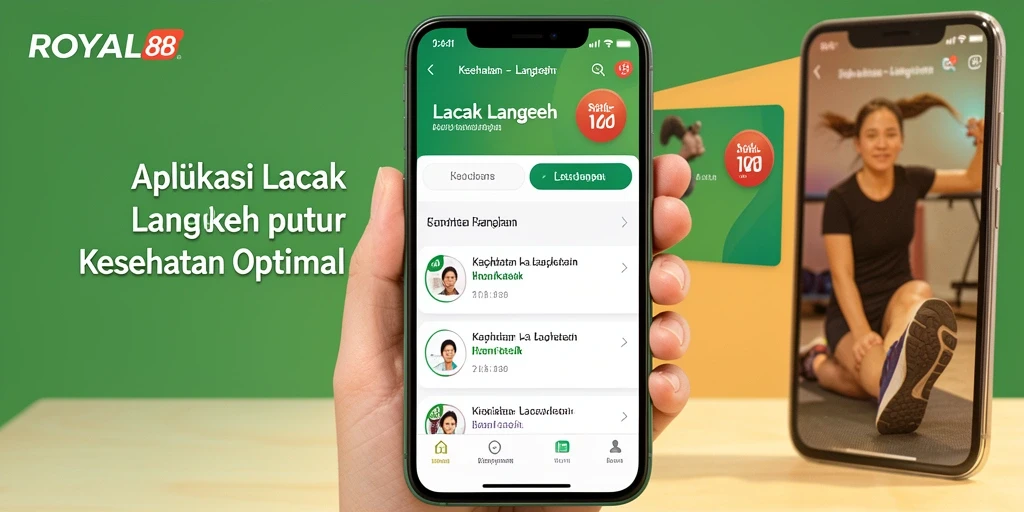 Antarmuka aplikasi ROYAL88 menampilkan fitur Lacak Langkah dengan jelas.