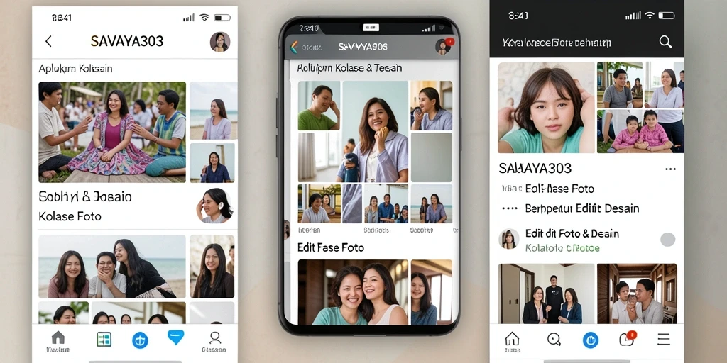 Screenshot utama SAVAYA303 menampilkan antarmuka pengguna untuk membuat kolase foto.