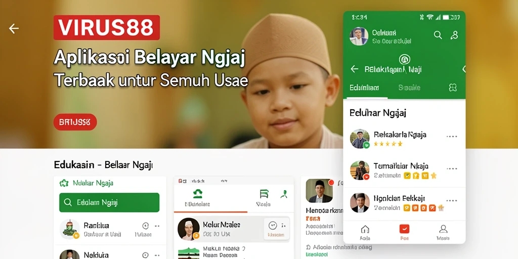 Tampilan antarmuka yang intuitif untuk belajar ngaji.