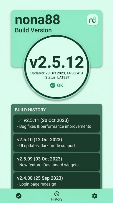 Riwayat Versi Aplikasi nona88 untuk Android